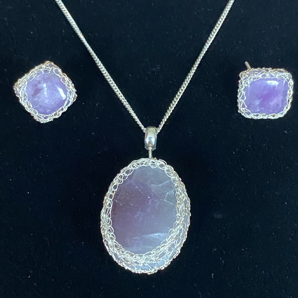 Amethyst Necklace & Earring Set